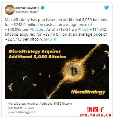 不管涨跌永远看多？MicroStrategy再买进 5 千枚比特币！